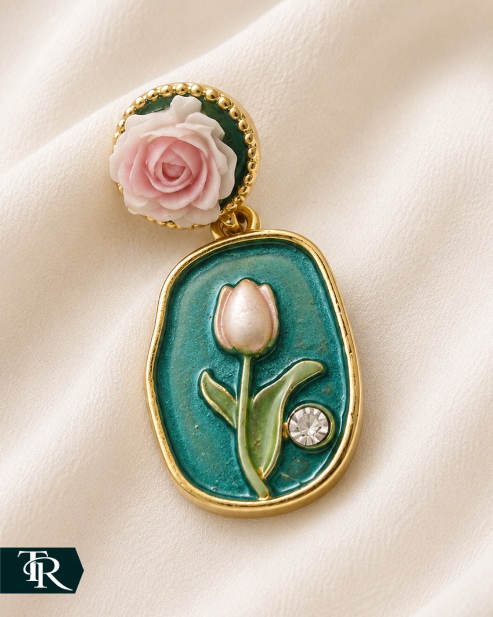 گوشواره میخی میناکاری کد16
