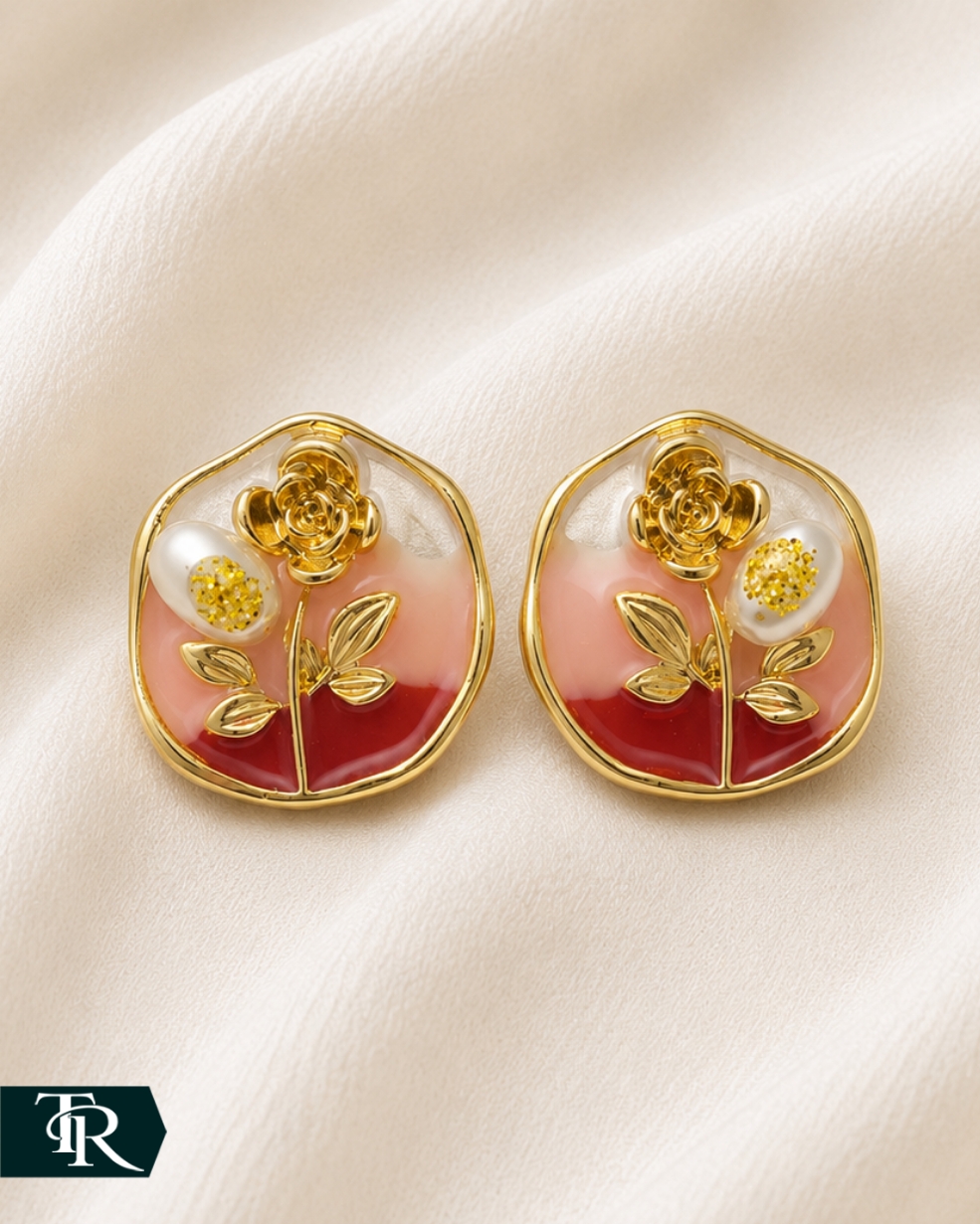 گوشواره میخی میناکاری کد17