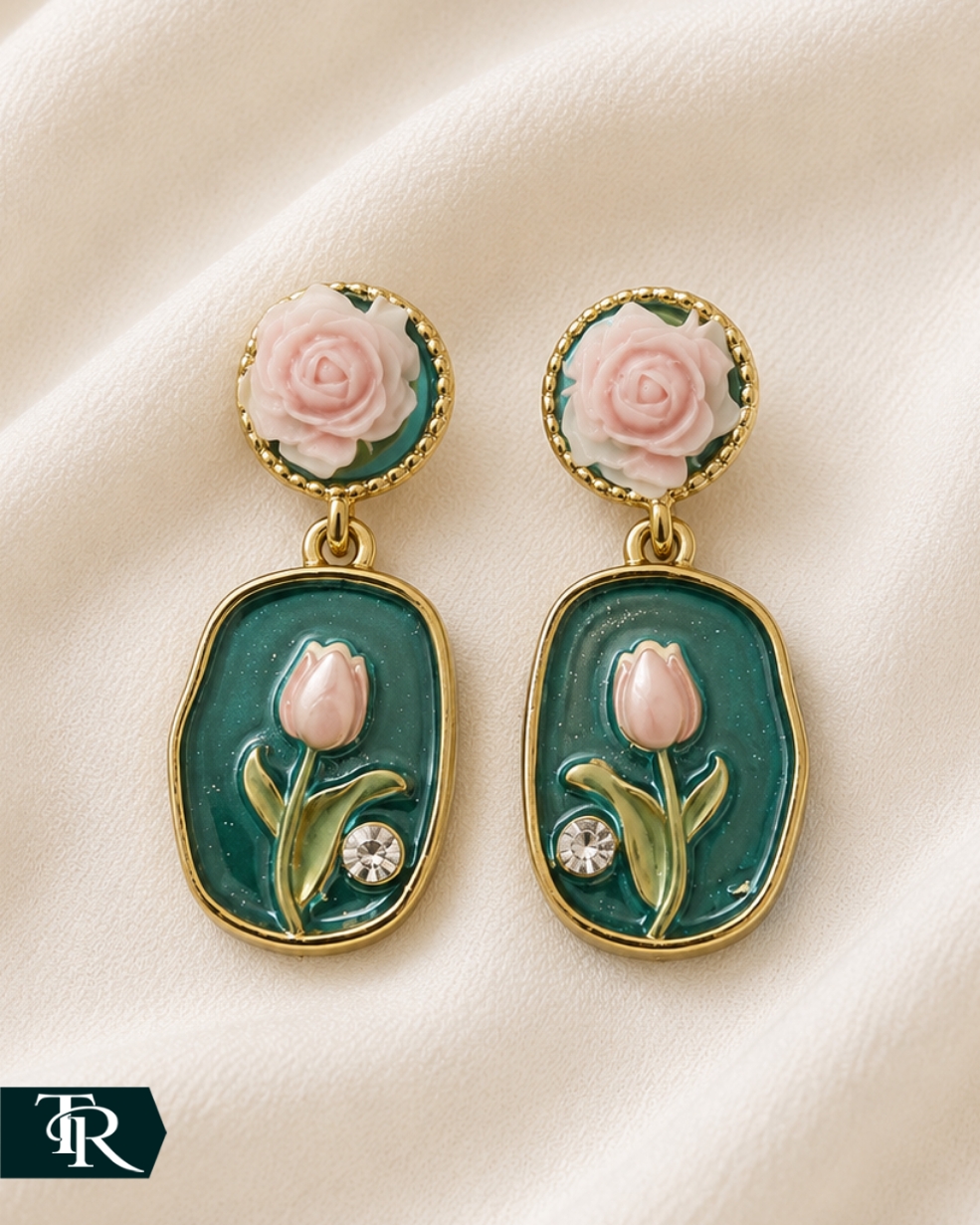 گوشواره میخی میناکاری کد16